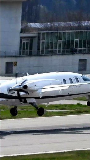 Piaggo P180 Avanti D-IKSI Landing at Sion Airport