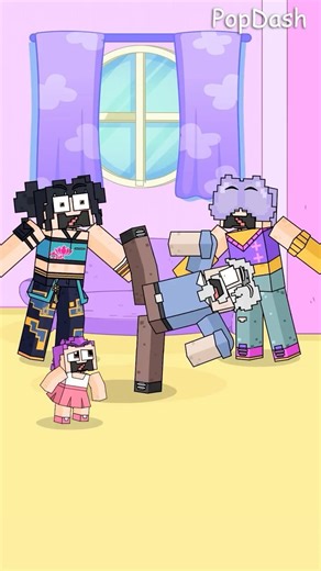 Little Rumi Teaches Jinu, Zoey, and Mystery the Chinese Military Dance #minecraft #kpopdemonhunters