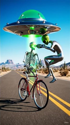 Part-6: Skeleton VS Alien. #ai #usa #3danimation #aianimation #cycle #funnyvideo #foryou