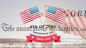 Animation Independence Day Icons Constitution Text Rolling Mixed Race Woman