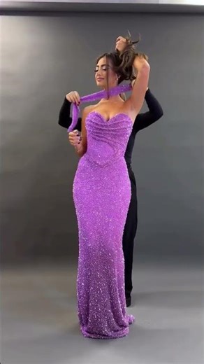 To order this purple dress DM reineecouture A captivating lilac gown designed in a sleek,