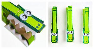 Cute & Easy Alligator Craft Made from a Clothespin
