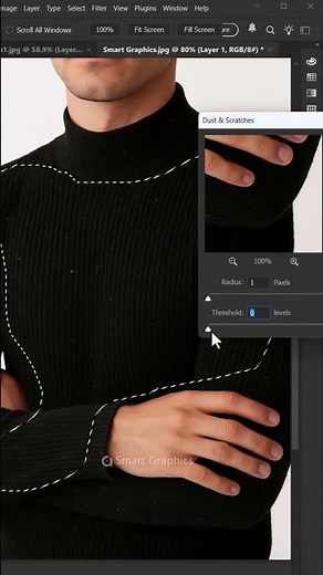 Photoshop magic trick Dust and Scratches tool