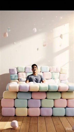 Jumping On A Marshmallow Bed 😳 | AI Short
