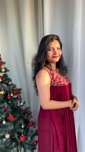 @amara_by_anuscaria on Instagram: "First drop of our Christmas Edition is finally here 🎄❤️ Wrapped in the richness of maroon and the glow of festive gold — this outfit defines Christmas elegance ❤️✨ Handcrafted to perfection, designed for your most special celebrations."