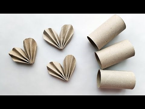 Super Easy Craft Idea with Toilet Paper Rolls - DIY Pleated Heart ❤️ Valentine's Day ASMR Tutorial 🔊