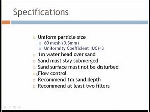 Ecological approaches to water treatment: Slow sand filtration