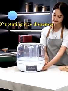 360 Grain Dispenser, Rotating Grain Storage Food Dispenser With Button Moisture Resistant Household Kitchen Storage Container