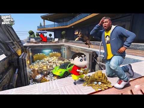 Franklin and Shinchan Find Hidden Secret Base Inside Swimming Pool In GTA 5 | Paradox FTW