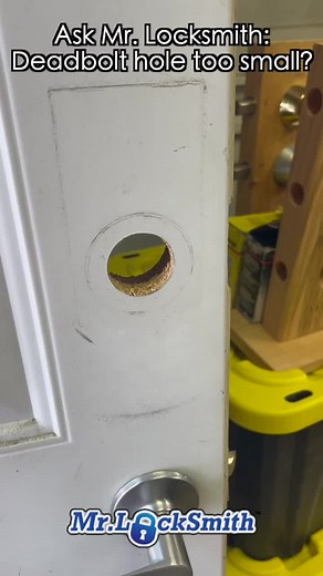 Ask Mr. Locksmith: Deadbolt hole too small? #becomeslocksmith #mrlocksmith #locksmithservices #locksmithtools #locksmiths