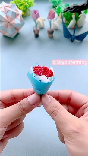 How to Make Mini Paper Rose Bouquet | Easy DIY Paper Flowers