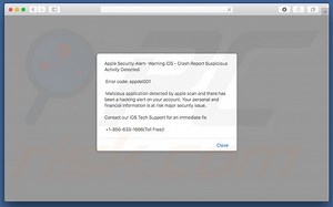 Apple Security Alert Scam (Mac)