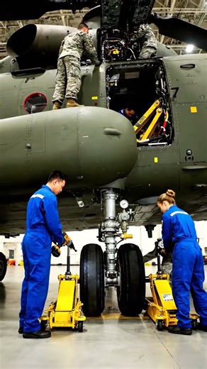 Inside Giant Helicopter Maintenance 🚁 #shortsfeed