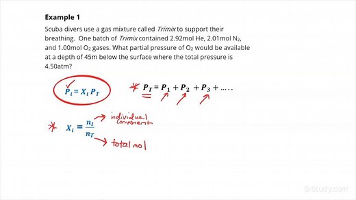 How to Find the Partial Pressure of a Gas in a Mixture | Chemistry | Study.com