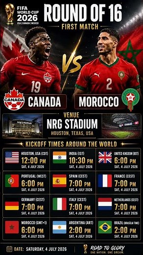 R16 STARTS NOW: Canada vs Morocco Full Schedule + IST Timings 🇨🇦🇲🇦 #shortsfeed