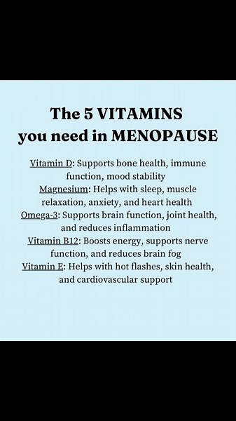 The vitamins that we need during menopause. #menopause.#perimenopause #womenshealth #health #vitamins