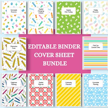Printable Binder Covers for Teachers – Editable Canva Template