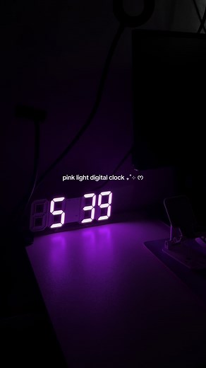 obsessed with this pink light digital clock c: #digitalclock #pinkaesthetic #deskaccessories