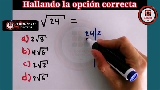 SIMPLIFICANDO raíz cuadrada de 24. SIMPLIFYING square root of 24.