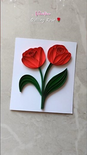 DIY Quilling Rose Art🌹😍 #craft #quilling #valentine #papercraft #ytshorts #viralshorts