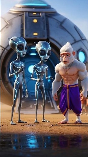 “Monkey vs Pondy: The Epic Alien Battle on Green Planet!#shorts #viral