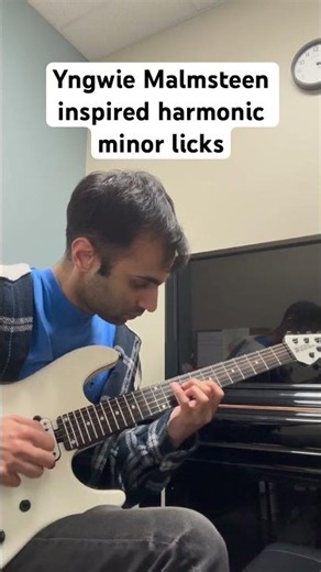 Yngwie Malmsteen inspired neoclassical harmonic minor licks 🎸 #guitar #neoclassical #shorts