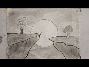 Beautiful Scenery Pencil Sketch | Step by Step Realistic Landscape Drawing Tutorial