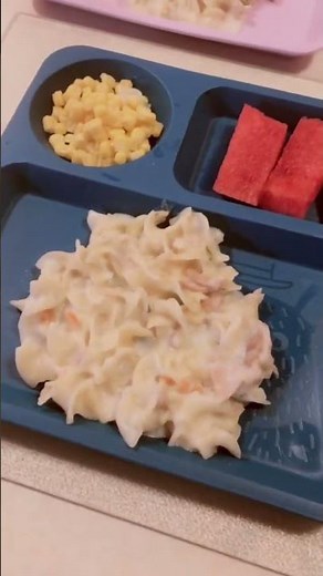 Easy Kid-Friendly Dinner Idea: Tuna Helper, Watermelon, and Corn#kidsdinner #easyrecipe