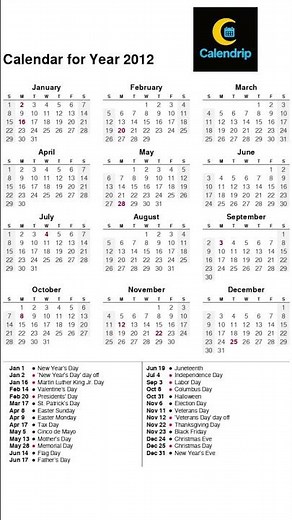 Calendar 2012 #monthsoftheyear #2012