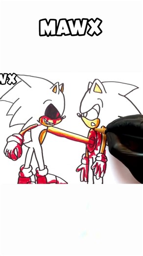 DRAWING SONIC EXE VS SONIC #sonicthehedgehog #sonic #art #drawing #darksonic #drawing