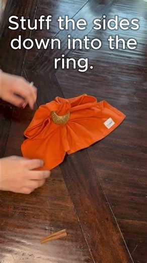 How to Fold a Napkin Into a Pumpkin | Perfect Holiday Place Setting DIY 🎃🍂 #shorts