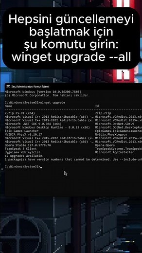 YAPMADAN ÖNCE AÇIKLAMAYI OKU! Tek CMD komutu ile tüm güncelleştirmeler nasıl yapılır? #allybase