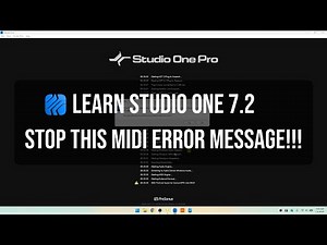 Studio One 7.2 Quick Tip | Stop this MIDI Error Message! [Disconnected MIDI Device]