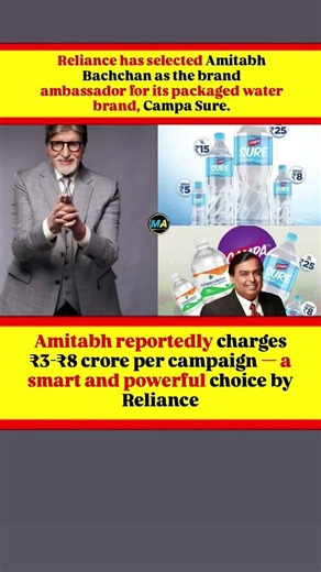 Amitabh Bachchan Joins Reliance Campa Sure as Brand Ambassador 💧✨ #viral #news #shorts #shortsfeed