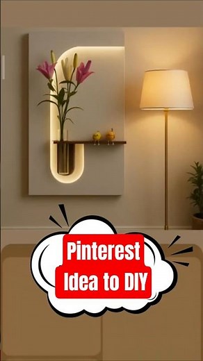 DIY LED Aesthetical Wall Decor ✨ Crafted from MDF, cut with Bosch tools #shorts #diydecor