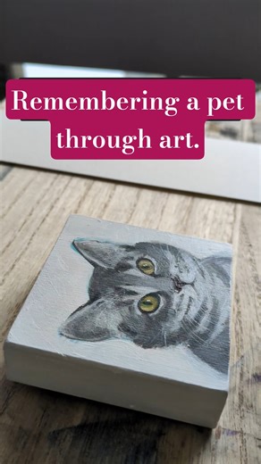 this family's cat passed away this year and wanted a painting to remember him 🥺 #tabby #catheaven