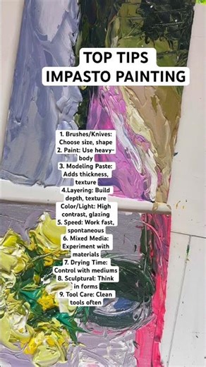 How to impasto paint #toptips #artyoutuber #paintingtutorial #howtopaint #impastopainting #impasto
