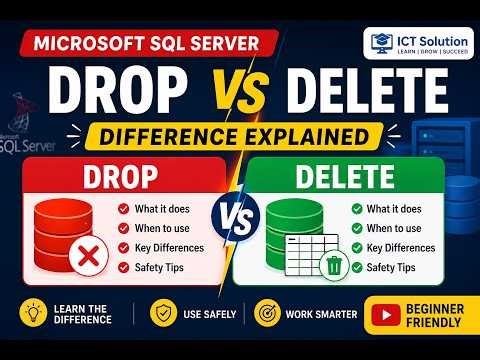 SQL DROP vs DELETE | Complete SQL Server Tutorial for Beginners