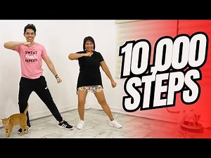 10,000 STEPS INDOOR CHALLENGE🚶‍♀🔥 • WALK, DANCE, COMBAT FUN Workout • Walking Workout #144