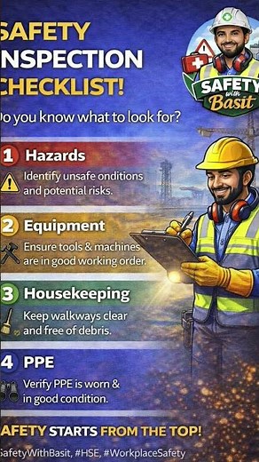 Safety Check out the 4‑step inspection checklist, keep your workplace hazard‑free with #Safety #HSE