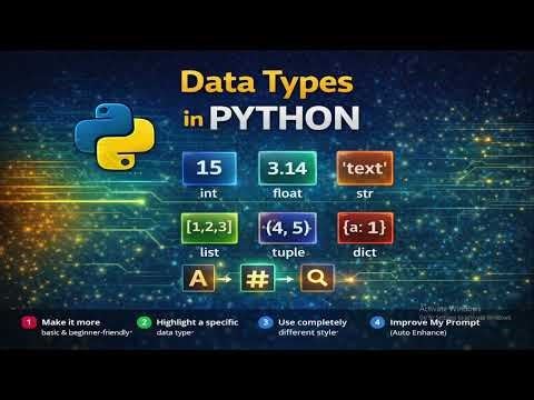 Lecture 9: Data Types in Python (Hindi+English) |Numeric, List, Tuple, Dict, Set, Boolean Explained