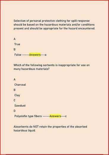 Hazwoper 8 Hour Refresher Test Actual Questions And Verified video