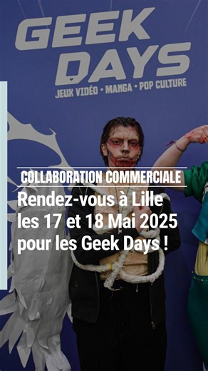 🎮✨ Les Geek Days arrivent à Lille ! ✨🎮 Préparez-vous pour un week-end 100% geek, à ne pas manquer ! Le 17 et 18 mai, le Geek Days débarque à Lille pour une expérience immersive au cœur de la culture geek. 🤩 🚀 Au programme : Cosplay, gaming, manga, comics, figurines… Tous vos univers préférés réunis ! Des invités exceptionnels, des conférences, des ateliers et des rencontres uniques. Un espace dédié aux dernières nouveautés high-tech et aux produits geek ! 💻🎮 Le tout dans une ambiance décal