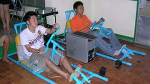 Two-Player PVC Racing Rig Plays Daytona USA