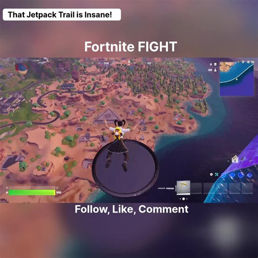 This view from the sky is pure cinematic chaos! 🤯 Watching this player absolutely *launch* across the map with that ridiculously vibrant, flaming jetpack trail is giving main character energy. The sheer spectacle of soaring over forests and coastlines with that effect is next-level cosmetic flexing. If you need an excuse to jump back into the action, this clip is it. What part of this flight looks the craziest to you? Let the creator know by hitting that like button! 👇 #Fortnite #Gaming #Jetpa