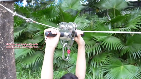 Zipline Pulley, Heavy Duty 304 Stainless Steel Zipline Trolley, 1100 lbs Working Load Limit - Reinforced Safety Handle for Backyard Zipline, Hauling, Fits 1/4" to 1/2" Cable