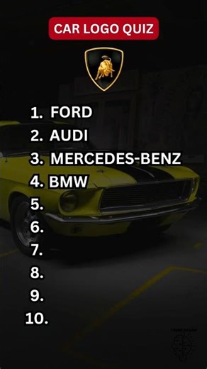 Can You Guess All 11 Car Logos? 🏎️ (99% FAIL THE LAST ONE) #automobile #quiz #trivia #quiztime