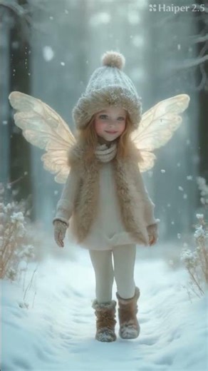 Enchanting Fairy with Silver Wings Walking: A 7-Second AI Animation