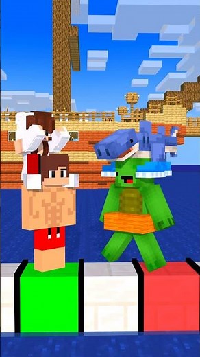 JJ Baby Shark On Beach - MAIZEN MINECRAFT ANIMATION #minecraft