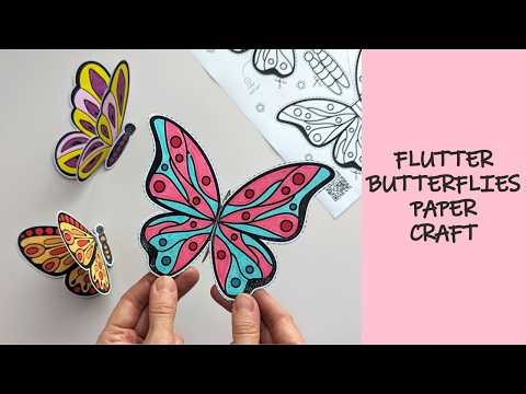 3D Paper Butterflies Craft for Kids | Easy Printable DIY